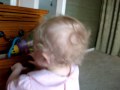 Toddler Zoe and Dad goofing around