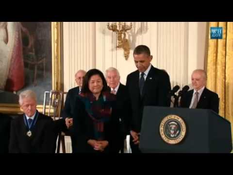 medal - President Obama honors the 2013 Medal of Freedom award winners, the highest civilian honor the US bestows. Among the winners are Ernie Banks, Ben Bradlee, Bi...