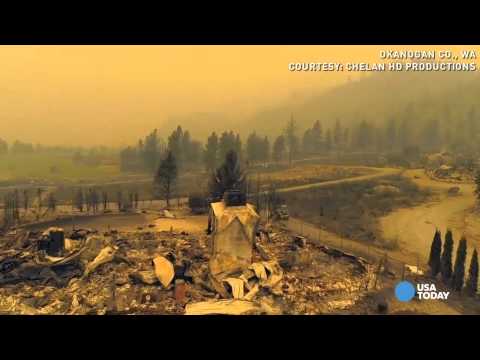 Washington - Chelan HD Productions used a drone to document the devastation caused by Washington's wildfires.