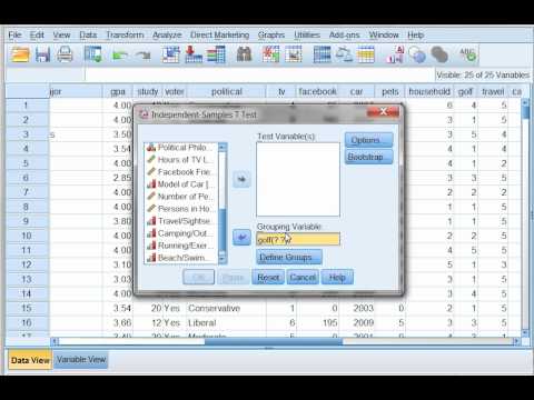 how to calculate t test by spss
