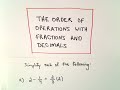 The Order of Operations With Fractions and Decimals, Ex 1