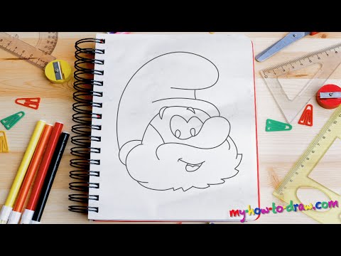 video-linktoworks-How to draw Papa Smurf - Easy step-by-step drawing lessons ...