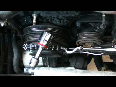 Removing crankshaft pulley bolt
