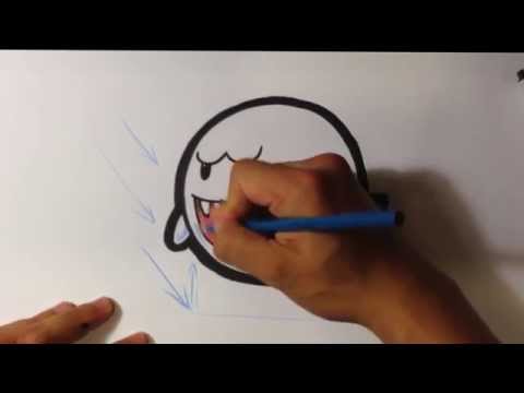 How to Draw a Boo – SUper Mario Bros – Easy Drawings