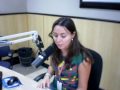 Juliana Sever apresentando o Repórter Record