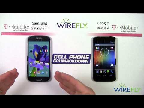 Samsung Galaxy S III vs. Google Nexus 4 Schmackdown by Wirefly