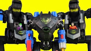 Imaginext Batman & Robin Go After The Joker Riddler Bane Replicate Transforming Batbot Robot