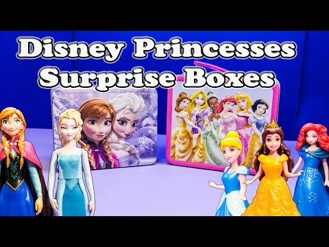 FROZEN Disney Frozen Elsa vs Disney Princess Surprise Boxes a Frozen Surprise Egg Video
