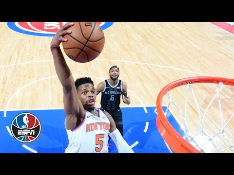 Video: Dennis Smith Jr. flashes big dunks in Knicks' loss to Pistons | NBA Highlights