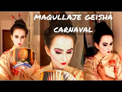MAQUILLAJE GEISHA CARNAVAL, Tutorial Paso A Paso, Idea Disfraz Geisha/maiko