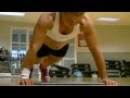 Female Fitness Model Workout Push Up Blitz