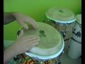 Bomba rhythm for congas with ride pattern and variation.