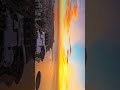 海口的暮色温 将整片天空染成橘红