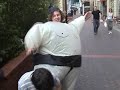Wearing a giant inflatable sumo suit in town - Part 3