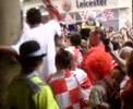 ECFC victory parade. Streets crowded and singing.