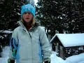 Jumping off roof into deep snow