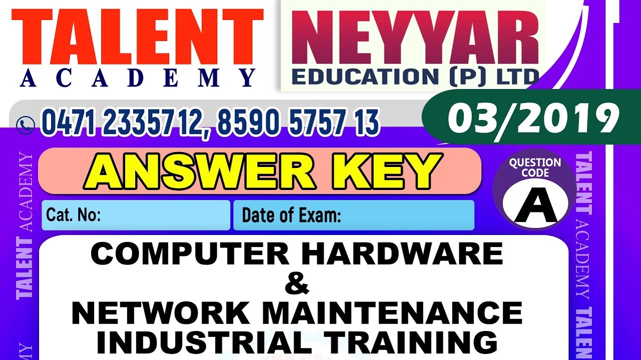 Kerala PSC Today's Exam - 29-01-2019 (JUNIOR INSTRUCTOR - 03/2019) GK Answer Key CODE-A