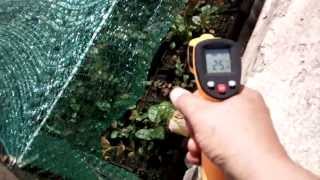 Притеняющая сетка , замер температуры