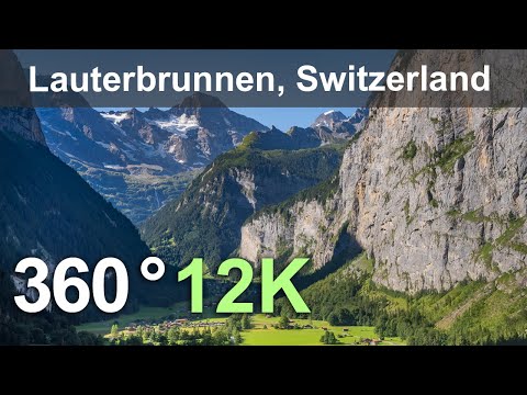 Lauterbrunnen. The valley of waterfalls and mountain peaks. Switzerland. Aerial 360 video in 12K - YouTube