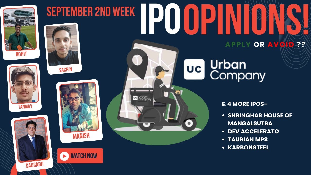 Urban Company, Shringhar, DevX & other September 2nd Week IPOs : Apply/Avoid? Primary Market Chatter