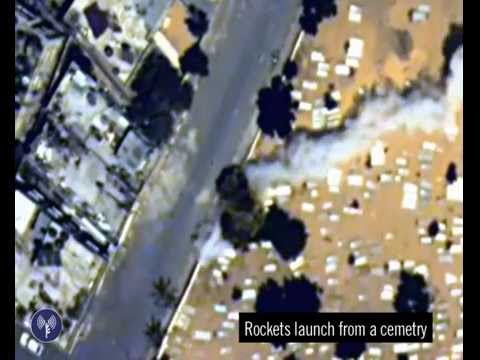 rocket - A Hamas terrorist can be seen firing a rocket at Israel from within a graveyard in Gaza. Hamas has continually abused Gaza's public areas as places to launch rocket attacks at Israel. Hamas...
