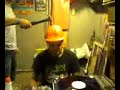 Man being hit on head with a hammer