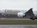 Emirates Boeing 777-300ER is landing in D�sseldorf