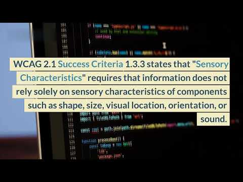 How to implement WCAG 2.1 Success Criteria 1.3.3 Sensory Characteristics in code with examples