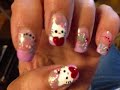 Click here to watch this video Hello kitty nail art