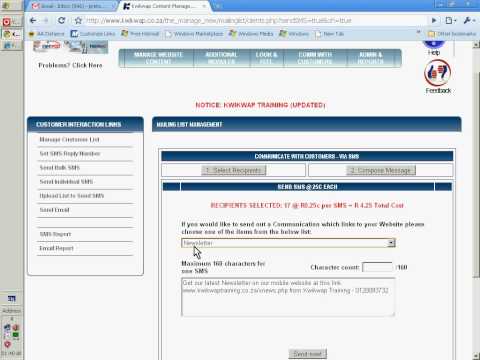 how to provide sms send facility in website