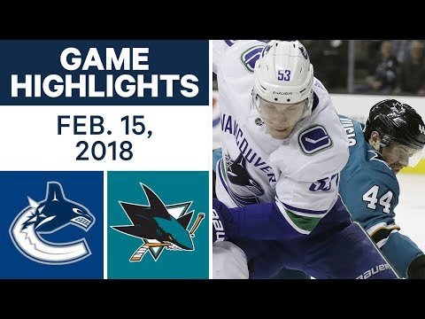 Video: NHL Game Highlights | Canucks vs. Sharks - Feb. 15, 2018