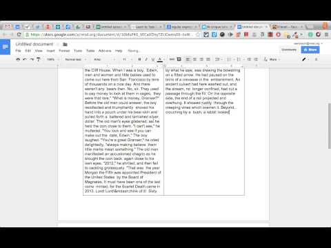 how to create columns in google docs