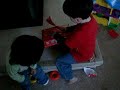 Thomas opens gifts