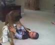 Dog fighting with boy
