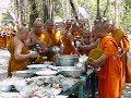 Buddhist monks meal.