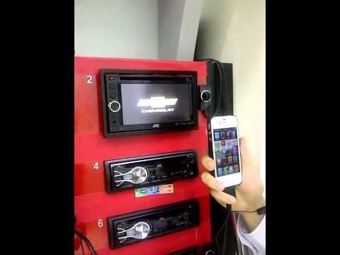 about:JVC - WAZE a free iPhone social navigation app displays on JVC KW-AV60BT using JVC;s KS-U30 iphone cable or a compatible cable from Apple.