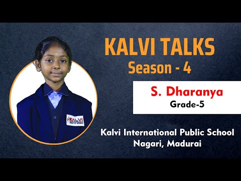 Kalvi Talks | Season 4 | S. Dharanya - Grade 5 | Importance of  joining a club | Kalvi Schools