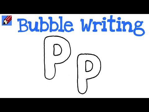 how to draw the letter p in bubble letters