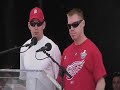 Red Wings address crowd at Hart Plaza, June 6 Red Wings address crowd at Hart Plaza, June 6
