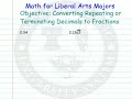 Watch 'Converting Repeating or Terminating Decimals to Fractions  '