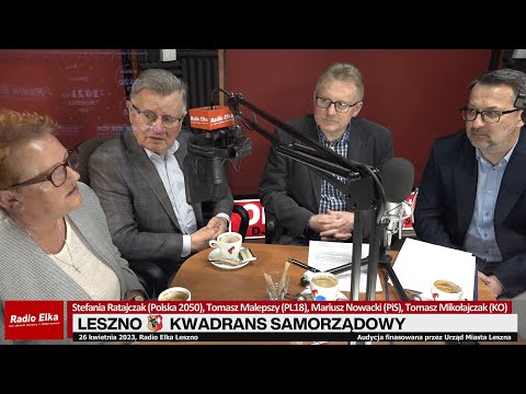 Leszno Kwadrans Samorząd. - Stefania Ratajczak, Tomasz... :: Goście: Stefania Ratajczak (Polska 2050), Tomasz Malepszy (PL18), Mariusz Nowacki (PiS), Tomasz Mikołajczak (KO)Rozmawia: Jarek Adamek