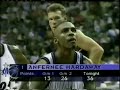 people who follow the nba today forget how good penny hardaway was before all his injuries.  for all of his great performances, this, to me, was the defining moment of his career.  

shaquille o'neal had moved on to the lakers, and the magic had suffered through a tumultuous 45-37 season that included the firing of brian hill and several injuries to key players.  hardaway himself missed 23 games due to injury, and many felt he was responsible for the player mutiny against hill.  waiting for the magic were the powerful miami heat, coached by pat riley and anchored by alonzo mourning.  the heat had finished 61-21 and would go on to the eastern conference finals after rallying to defeat the knicks in the next round.  

in the first two games of the series, the heat dominated, obliterating the magic in every facet of the game.  the same thing was happening in game 3, as the heat took a 20-point lead in the second quarter.  the magic, who had been swept out of the playoffs in each of the last three years, probably had that same result on their minds.  

but then, hardaway took over, carrying his battered team to victory.  starting power forward horace grant was out for the series, starting center rony seikaly broke his foot in the second quarter, and starting swingmen nick anderson and dennis scott were severely limited throughout the game.  at one point, the magic were forced to use danny schayes at center, but it didn't matter.  hardaway put the team on his back, scoring 26 first-half points to lead a rally and inspiring others like darrell armstrong and gerald wilkins to big performances.  he ultimately finished with 42 points, and though the magic eventually lost the series in five games, it was a classic example of a guy taking over a game like few can in any era of the nba.

announcers: verne lundquist and doc rivers.