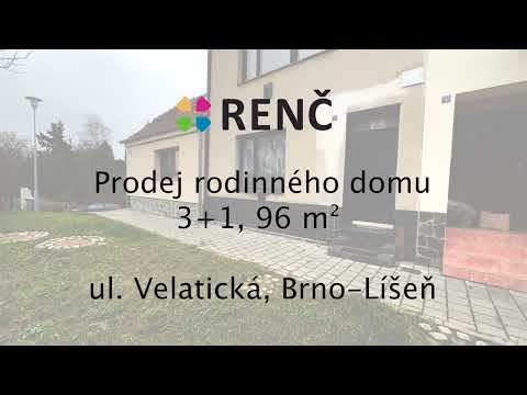 Video Prodej dvoupodlažního řadového rodinného domu v klidné ulici Velatická nad Líšeňským údolím