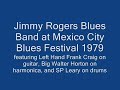 the jimmy rogers blues band featuring big walter horton, left hand frank craig, and sp leary, perfoming at the 1979 mexico city blues festival.