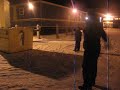 nurses in snowball fight first snow fall in Pt.Barrow,Alaska