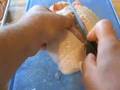 Cutting up chicken
