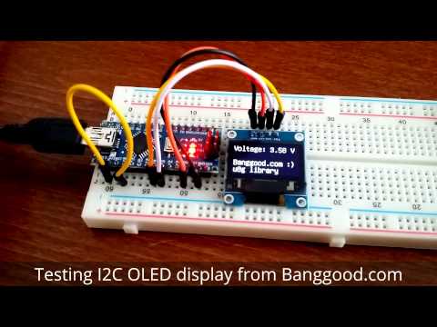 Testing Banggood I2C OLED with Arduino nano and u8g library
