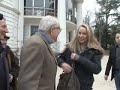 france, saint-cloud : le pr�sident du front national (fn), jean-marie le pen, a vot� � saint-cloud (92) dimanche 14 mars au premier tour des �lections r�gionales. sa petite fille marion mar�chal-le pen a vot� en m�me temps que lui.