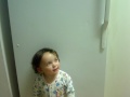 i created this video using my logitech quickcam software ... lily crackin up about hitting herself against frig baby 
