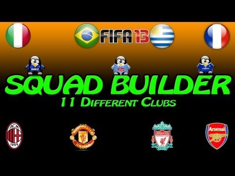 FIFA 13 Ultimate Team Squad Builder - 11 Different Clubs